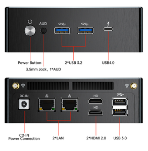 Mini PC Gaming R9 6900HX/7940HS/8945HS DDR5 8 Cœurs Radeon 780M Double LAN M.2 NVMe PCIe 4.0 SSD 11/Linux/Ubuntu MQ50 Premium Alum - Product Image 3