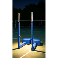 Poteau de filet de volley-ball en acier réglable de haute qualité pour terrains extérieurs, avec base creuse stable et boîte vide