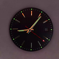 Montre de 29 mm avec aiguilles en forme de foudre et aiguilles luminescentes vertes. Convient aux mouvements japonais 8215 et Pearl 2813.