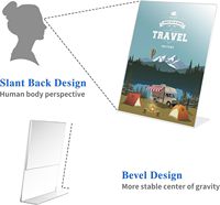 Lot de 12 porte-affiches en acrylique transparent en forme de L 8.5x11 présentoir pour photos photos documents-support de bureau pour documents de bureau
