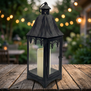 Lanterne en métal gris mat personnalisée, faite à la main, porte-bougie pour anniversaire, Noël, décoration d'intérieur/extérieur - Product Image 3