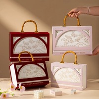 Boîte cadeau de mariage rigide à fermeture magnétique, style rétro en bambou, style chinois, écologique, boîte lumineuse exquise