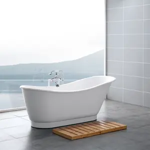 热销树脂石材浴室浴缸大理石水疗浴缸酒店定制波兰配件欧洲简单独立式风格