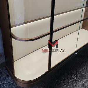 خزانة عرض جدارية زجاجية مخصصة مع إضاءة LED، واجهة عرض للبيع بالتجزئة، رفوف عرض مجوهرات للمتاجر، للبيع بالجملة في السوق - Product Image 3