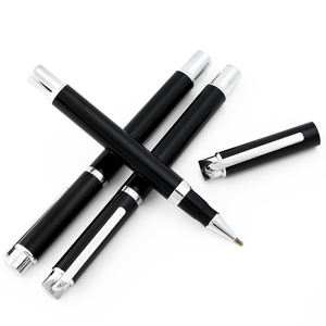Stylo bille en acier inoxydable noir de haute qualité, largeur d'écriture 1,0 mm, logo personnalisable pour cadeaux d'affaires - Product Image 2