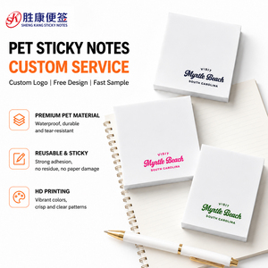 Blocs-notes autocollants personnalisés en PET, imperméables et résistants aux déchirures, pour le bureau, les rappels quotidiens et la papeterie. - Product Image 1