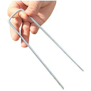 Anti Rust Galvanised U Shape Nail Landscape Pins Garden Stakes Weed Barrier Pins