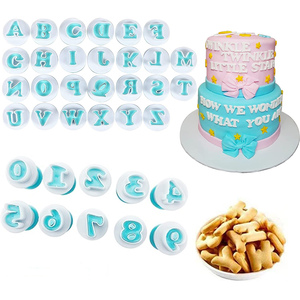 10/26 cái Khuôn làm bánh ngọt khuôn cắt bánh quy fondant chữ cái & chữ thường và số công cụ trang trí bánh khuôn - Product Image 1
