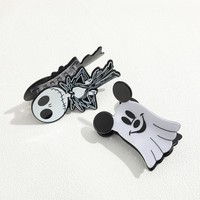 Aksesoris Rambut Harian Akrilik Ringan Bercahaya Halloween Kartun Anime Hantu Labu Mickey Jepit Rambut