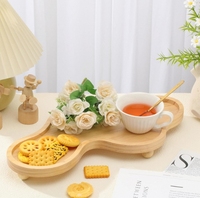 Plateau nuage moderne en bois à un niveau pour la décoration intérieure Plateau de présentation de bijoux en gros personnalisé avec technique de laque