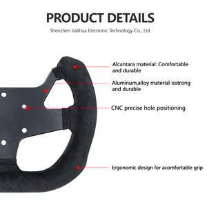 <span class=keywords><strong>Volant</strong></span> de course universel OEM/ODM 270 mm à 6 trous en suède, design plat sport, <span class=keywords><strong>volant</strong></span> de course professionnel pour simulateur de jeu - Product Image 2