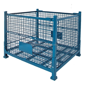 Chất lượng cao có thể gập lại Stackable kho và hậu cần lưu trữ lồng dây lưới <span class=keywords><strong>Pallet</strong></span> lưới hộp - Product Image 3