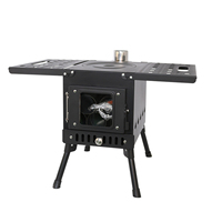 Poêle à bois en acier au carbone en gros, prix d'usine, poêle de tente portable avec cheminée, poêle de camping professionnel multifonctionnel
