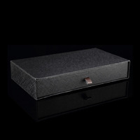Boîte à tiroir rigide noire personnalisée avec doublure en éponge, impression offset, fabriquée en carton
