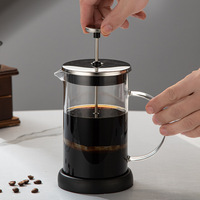 Cafetière à piston en verre borosilicate écologique et acier inoxydable 304, infuseur à thé, design européen moderne, préparation manuelle