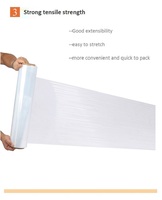 Film étirable transparent, souple et résistant, haute résistance à la traction, résistant à l'humidité, solution d'emballage de palettes en PE, sécurisé pour l'industrie