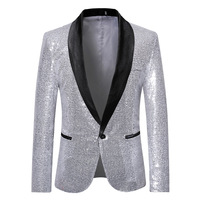 Costume de performance de fête Costume à paillettes pour hommes Blazer de mariage pour hommes Blazer Bling Veste de costume formelle