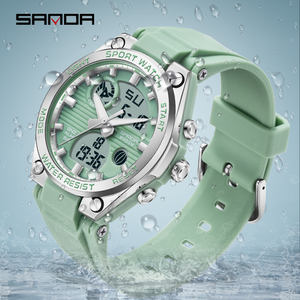 SANDA 6067 Sports <b>Watch</b>, LED Electronic Digital Wristwatch, Dual Display, 50M <b>Waterproof</b>, Relogio Masculino - Product Image 3