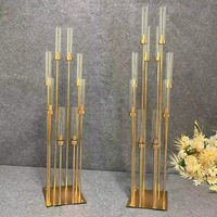 Support à fleurs en acrylique cristal de 100 cm, chandelier, centre de table, porte-bougie en verre pour décorations de mariage