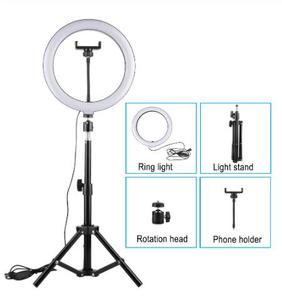 Anneau lumineux 26cm Luminosité réglable Anneau lumineux 210 cm Trépied Support de téléphone 10 pouces Led <span class=keywords><strong>Light</strong></span> - Product Image 3