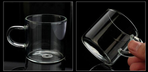 Custom 100ML Kungfu tazza di vetro da Dessert trasparente borosilicato tazza da tè con piastra/vassoio per caffè e acqua Design natalizio stile carino - Product Image 5
