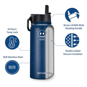 Botella de agua de acero inoxidable para niños, frasco de Metal con gradiente de boca ancha, doble pared, aislado, 32Oz - Product Image 1