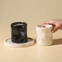 Bougie en céramique réutilisable, récipient décoratif, forme unique, pot en céramique, bougie d'aromathérapie, bougie longue durée, cadeau pour femmes