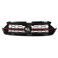 Accessoires de grille de pare-chocs avant en fibre de carbone rouge sans logo Grille de pare-chocs avant de style GLI pour Volkswagen Jetta 2023 +