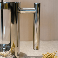 Cafetière à piston mini 12 oz en verre borosilicate de haute qualité avec filtre en acier inoxydable – Écologique et portable pour café et thé