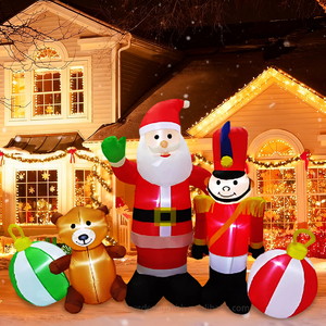 Oso de Peluche Gigante Inflable de Navidad de 8 Pies y Cascanueces con Luces LED Integradas, Decoración Impermeable para Patio, Fiesta o Centro Comercial - Product Image 3