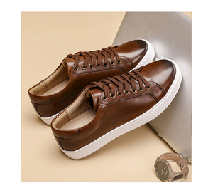<span class=keywords><strong>Chaussures</strong></span> de marche sportives en cuir véritable à lacets pour hommes, design classique, <span class=keywords><strong>chaussures</strong></span> décontractées pour hommes, <span class=keywords><strong>chaussures</strong></span> de bureau et de soirée pour hommes - Product Image 2