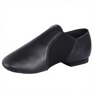 Zapatos de Baile Jazz Baifa para Mujer, Negros, de Cuero Genuino, Sin Cordones, con Elástico, Tacón Plano Profesional, Cuero de Alta Calidad - Product Image 3