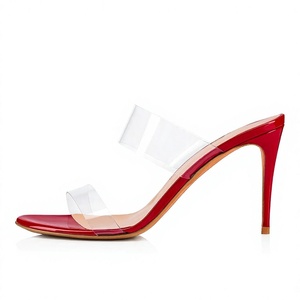 Women's Clear <b>PVC</b> Heeled Sandals Open Toe Stiletto Mule Summer Party <b>Dress</b> Shoes - Product Image 4