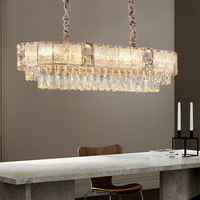 Lustre moderne de luxe rond à plusieurs niveaux en cristal conique, grande lampe de plafond pour villa, salon, salle à manger, hall d'entrée