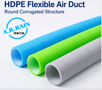 Tuyau d'air flexible A.R.RAIN PE - Tuyau ondulé antibactérien avec design chinois pour usage résidentiel, HVAC, hôpitaux et écoles