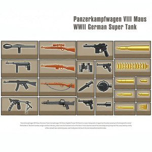 Set di Costruzioni Carro Armato Pesante Tedesco Maus della Seconda Guerra Mondiale con Figurine di Soldati per Collezionisti e Bambini - Product Image 5