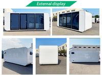 Cabine de glamping insonorisée en acier de conception moderne et luxueuse, cabine Apple blanche, mini-maisons