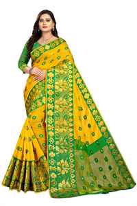 Venta al por mayor Banarasi seda Sari blusa pieza más hermosa ropa de boda para mujeres indias ropa tejida a mano de Surat - Product Image 2