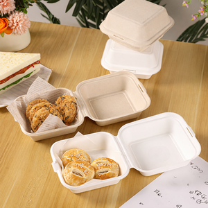 使い捨て生分解性電子レンジ対応ケーキランチボックス、バーガー包装箱、焼き菓子テイクアウトボックス - Product Image 4