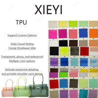 Sac à main en silicone Firkin, sac transparent en gelée, sac fourre-tout décontracté avec deux sangles, sac à bandoulière portable, couleur unie, résistant à l'eau