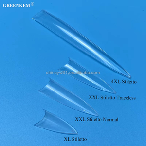 Pointes d'ongles XXXL en ABS naturel transparent demi-couverture longue XXL non courbe en C ongles français ongles artificiels - Product Image 4