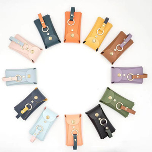Porte-clés et étui à clés en cuir personnalisables, couleur assortie, nouveau modèle. Porte-clés avec fermoir à pression. Étui à verrouillage pour portefeuille. - Product Image 6