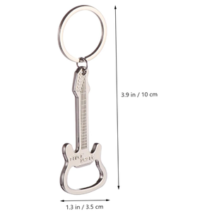 Llavero con forma de <span class=keywords><strong>guitarra</strong></span> eléctrica, llavero portátil de Metal, regalo para amantes de la música - Product Image 3
