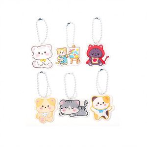 Wholesale Customized Acrylic Cat Pendant Cute Cartoon Hanging Decoration for <b>Backpacks</b> Acrylic Keychain - Product Image 5