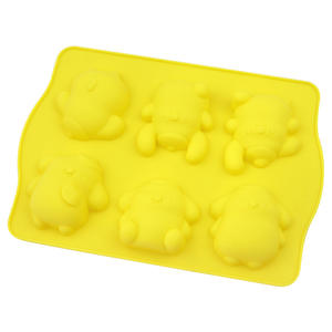 731 stock de fábrica 6 cavidades lindo perro forma silicona vela moldes silicona pastel molde jabón fabricación moldes BPA Resina de silicona libre - Product Image 5