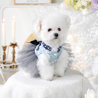 Jupe élégante et respirante de style gris bleu parfumé pour petits et moyens chiens et chats – Vêtements pour animaux de compagnie printemps-automne