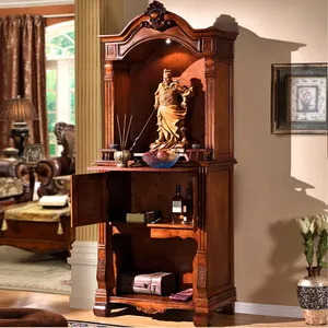 פריטים סיטונאי בסגנון סיני שולחן מזבח זהב עץ מלא בית ארון פסל זהב ארון מזבח בודהיסטי שולחן פולחן - Product Image 3