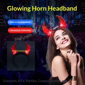 Serre-tête lumineux LED personnalisé avec logo, motif cornes de démon, clignotant, pour fêtes, Halloween, concerts et accessoires de cheering – Vente en gros - Product Image 3