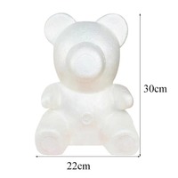 Cadeaux de mariage artisanaux, tête de fleur artificielle, ornement de Noël, polystyrène, mousse de polystyrène, ours en mousse blanc, boule en forme de cœur