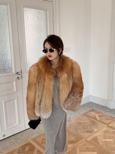 Personalizable tía fábrica genuina mujer abrigo de piel de zorro Natural cálido invierno abrigo de piel de zorro plata de lujo abrigo de piel de zorro - Product Image 5